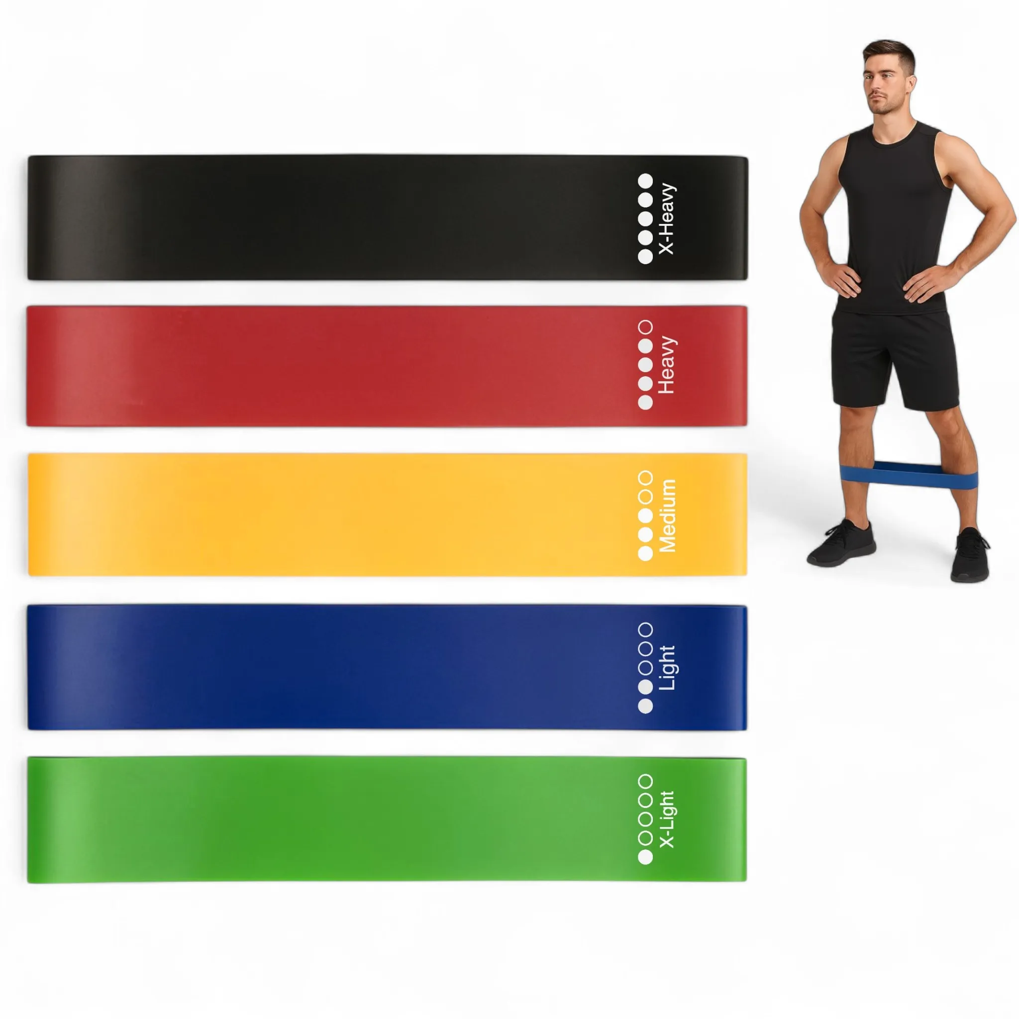 Purchase Resistance Bands Set – 5 Latex Exercise Bands wholesale